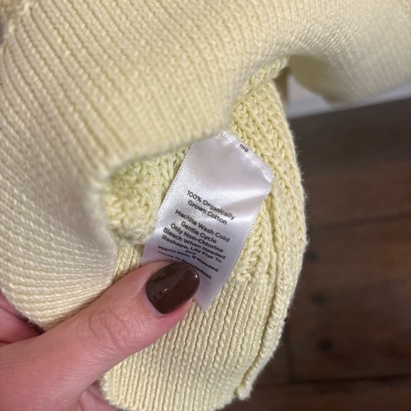 Haven Well Within Shaker Cardigan in Butter Yellow Organic Cotton Size Small - Picture 3 of 5